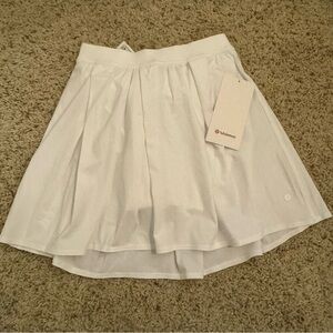 NWT Lululemon Angled-Pleat High-Rise Tennis Skirt White XS